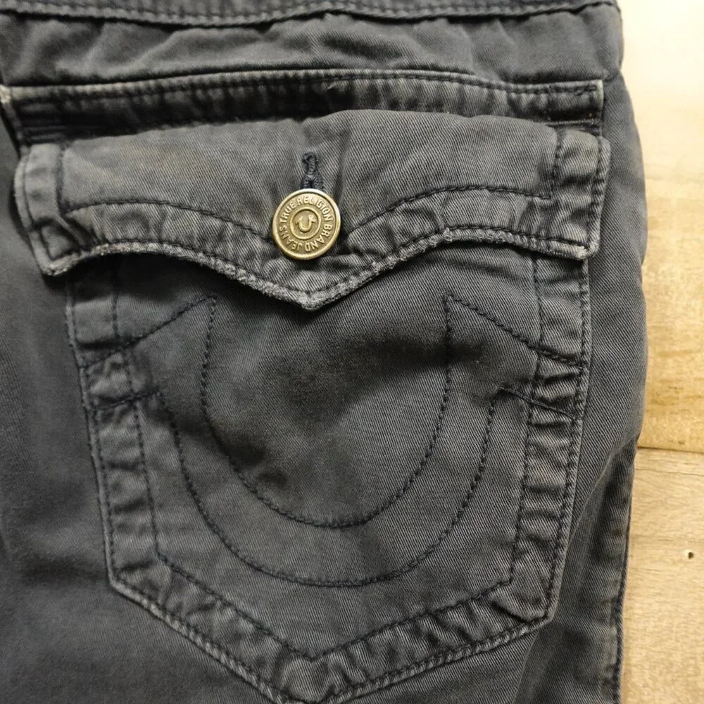 True Religion Ricky Short Men’s‎ 29 Washed Navy Cutoff Denim Jean Shorts